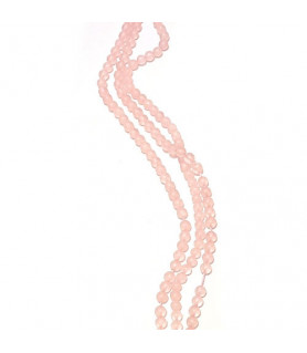 Rose quartz, ball strand 4mm faceted  - 1