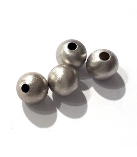 Kugeln 10 mm, 2 Stück, Silber rhodiniert matt  - 1