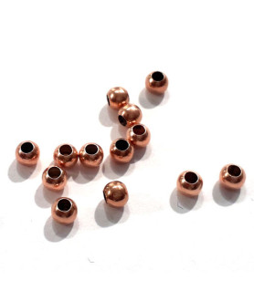 Kugeln 2,5 mm, 20 Stück, Silber rosé vergoldet  - 1