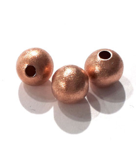 Kugeln 10 mm, 2 Stück, Silber rosé vergoldet matt  - 1