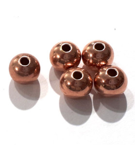 Kugeln 8 mm, 4 Stück, Silber rosé vergoldet  - 1