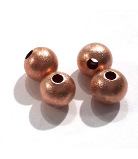 Kugeln 8 mm, 4 Stück, Silber rosé vergoldet matt  - 1