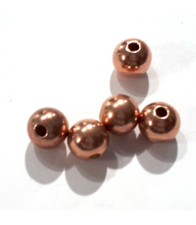 Kugeln 6 mm, 4 Stück, Silber rosé vergoldet  - 1