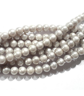 Pearl grey, strand round 8 mm  - 1