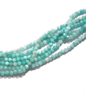 Amazonite, strand round 2,5 mm faceted  - 1