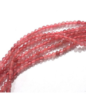 Tourmaline red strand round 2,5 mm faceted  - 1