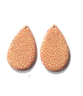 copy of Stingray Leather Drops (1 pair) salmon  - 1