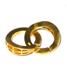 Double ring clasp 30mm silver gold plated matt Steindesign - 1