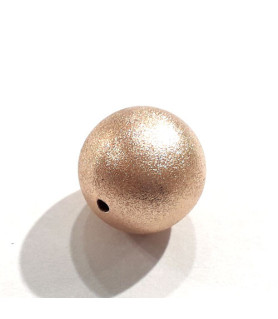 Ball 14 mm silver rose gold plated matt  - 1