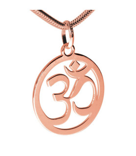 OM Sign Pendant silver rose old plated 20mm  - 1