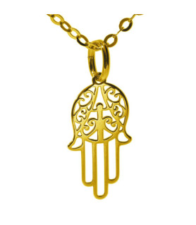 copy of Fatimas Hand Pendant silver gold plated 15mm  - 1