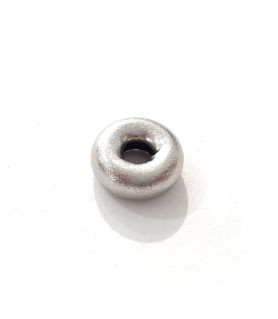 Hollow ring 9 mm silver rhodium plated matt (2 pieces)  - 1