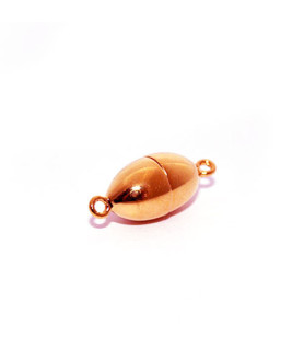 magnetic clasp oval 8mm, silver rosé gold plated  - 1
