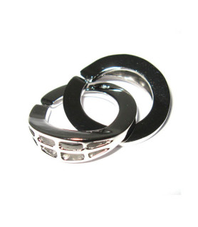 Double ring clasp 25 mm silver rhodium plated Steindesign - 1