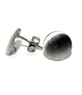 copy of Stud earrings patent round, silver rhodium plated Steindesign - 1