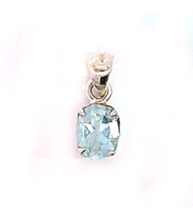 Faceted aquamarine pendant  - 3