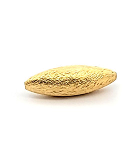 Oval long satin silver bead gold-plated 8 x 22 mm  - 1