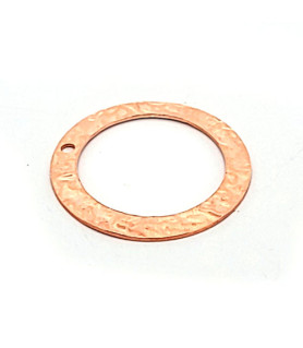 Circle embossed small 23 mm - silver element, rose gold-plated  - 1