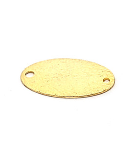 Oval flat embossed - silver element, gold-plated satin finish  - 1