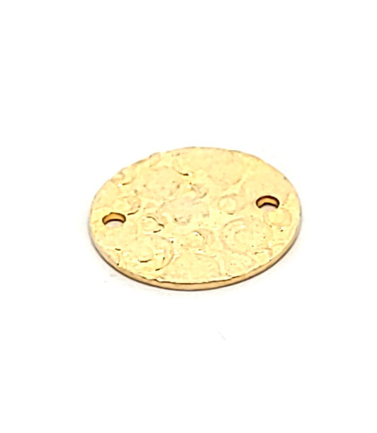 Round flat embossed - silver element, gold-plated  - 1