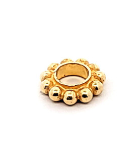 Silver bead flower wheel, gold-plated  - 1