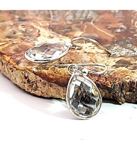 Faceted rock crystal earrings  - 1