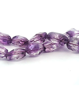 Amethyst, Strang fancy Cut 10 x 20 mm facettiert  - 1