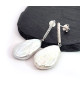 Pearl Big Baroque earrings with zirconia and silver rhodium-plated stud  - 1