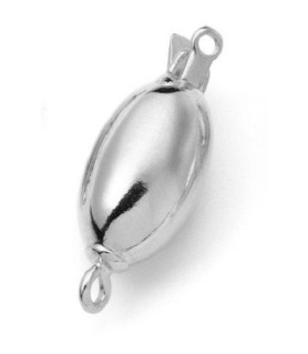 Clasp oval 10mm, silver  - 1