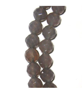 agate grey, spherical strand 6mm faceted  - 1