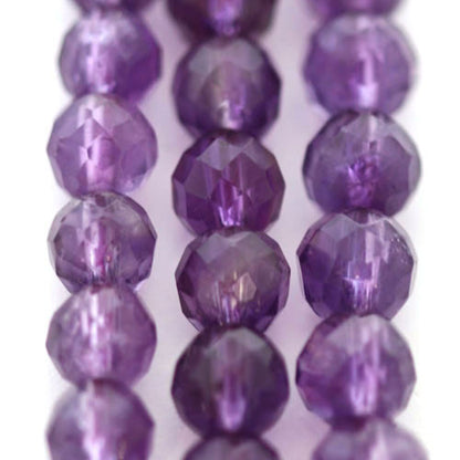 Amethyst, Kugelstrang facettiert 6 mm  - 1