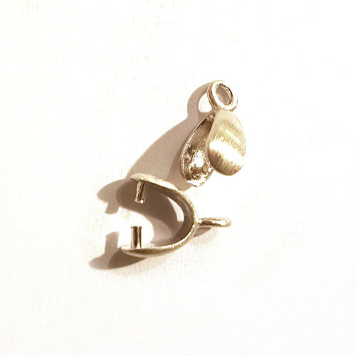 Clip/Steinhalter silber rhodiniert matt Steindesign - 1