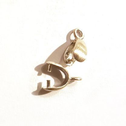 Clip/Steinhalter silber rhodiniert matt Steindesign - 1