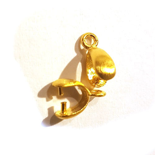 Clip/Steinhalter silber vergoldet matt Steindesign - 1