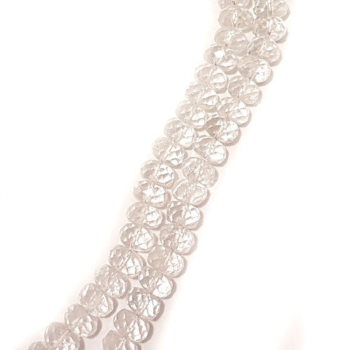 Bergkristall, Strang Button facettiert 6x10mm  - 1