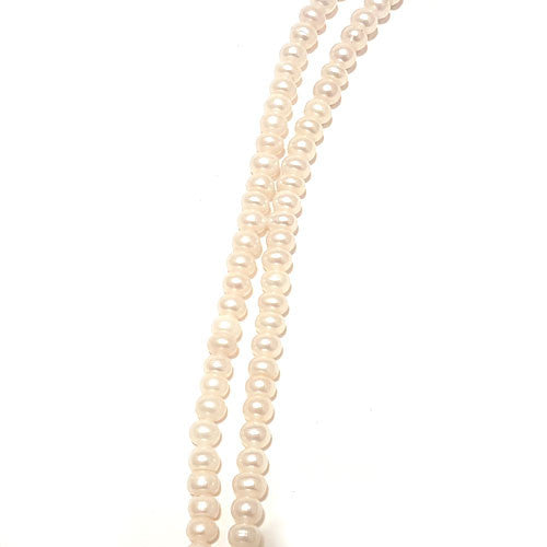 Perle weiß, Button 6mm  - 1