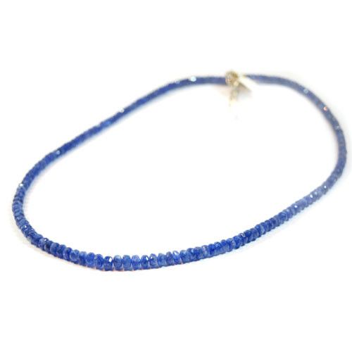 Safir-Kette, Button facettiert 4-5mm  - 2