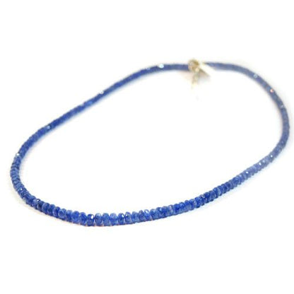 Safir-Kette, Button facettiert 4-5mm  - 2