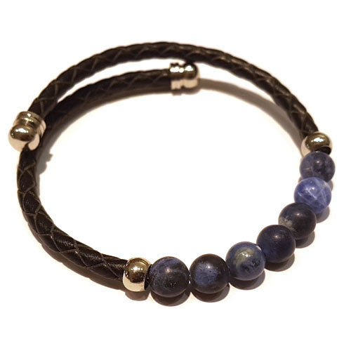 Leder-Armreif Sodalith