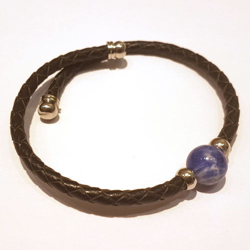 Leder-Armreif Sodalith Single  - 1