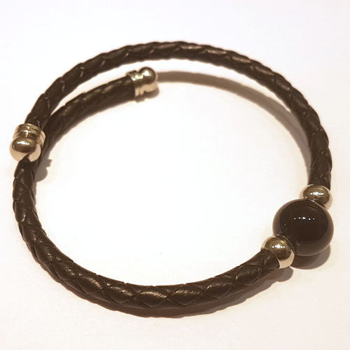 Leder-Armreif Onyx  - 1