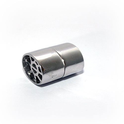 Magnetschließe Ellipse, Silber rhodiniert Steindesign - 1