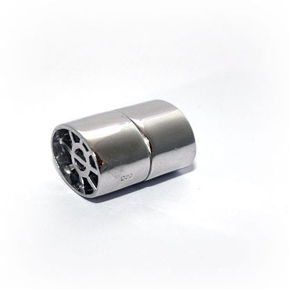 Magnetschließe Ellipse, Silber rhodiniert Steindesign - 1