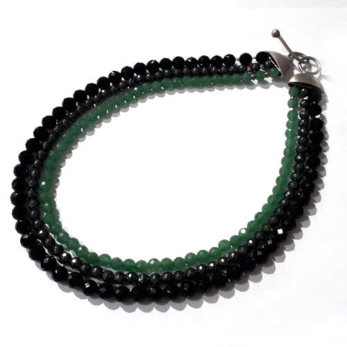 Collier Aventurin-Hämatit-Onyx  - 1