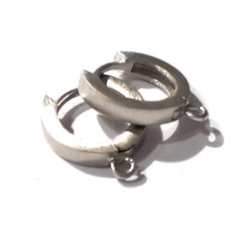 Creole mit Öse, Silber rhodiniert matt Steindesign - 2