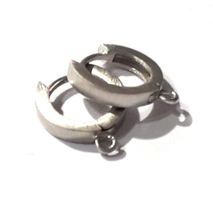 Creole mit Öse, Silber rhodiniert matt Steindesign - 2