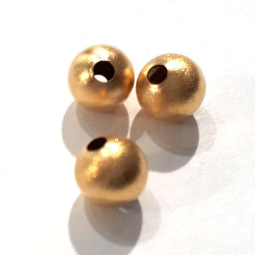 Kugeln 8 mm, 4 Stück, Silber vergoldet matt  - 1