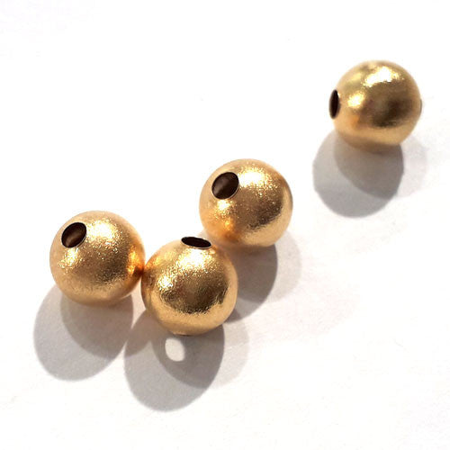 Kugeln 6 mm, 4 Stück, Silber vergoldet matt  - 1