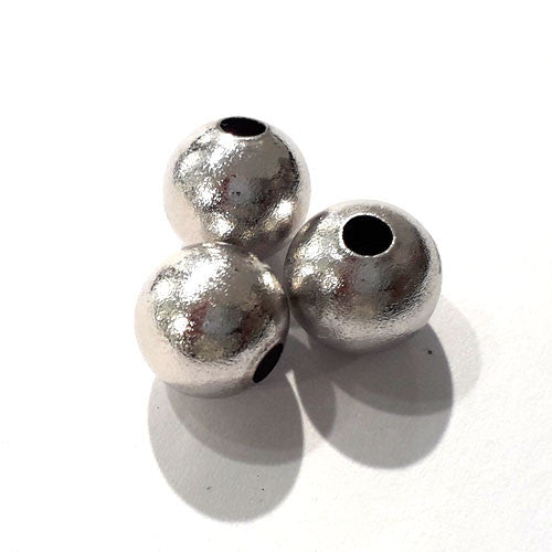 Kugeln 6 mm, 4 Stück, Silber rhodiniert matt  - 1
