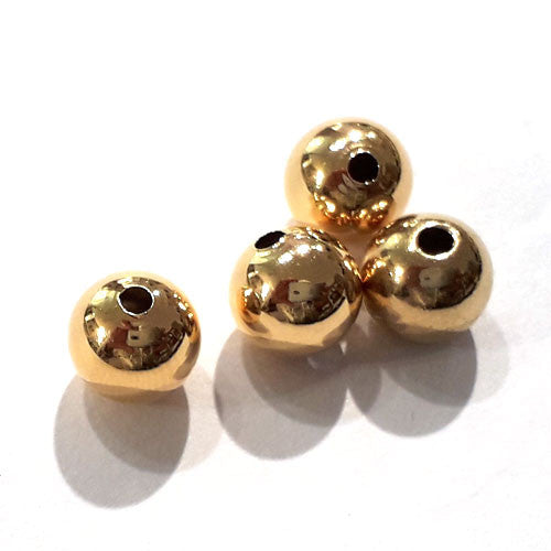 Kugeln 5 mm, 10 Stück, Silber vergoldet  - 1